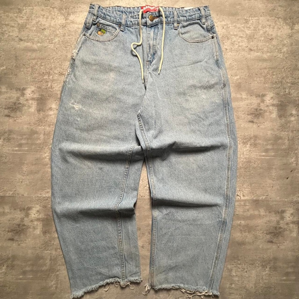 Butter Goods Skater Jeans Mens 34 Light Wash Baggiest Philly Santosuosso J430